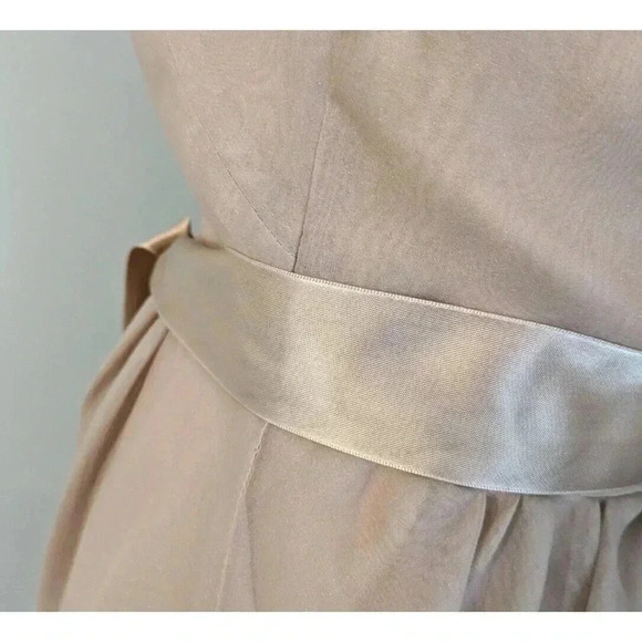 Vintage Lillie Rubin Light Brown Tan Mesh Ruffle Dress Coquette Romantic Twee - Picture 11 of 16